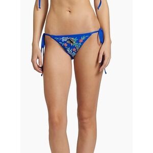 Oceanus Los Angeles Beaded Butterfly Floral Side Tie Bikini Bottom Medium Womens